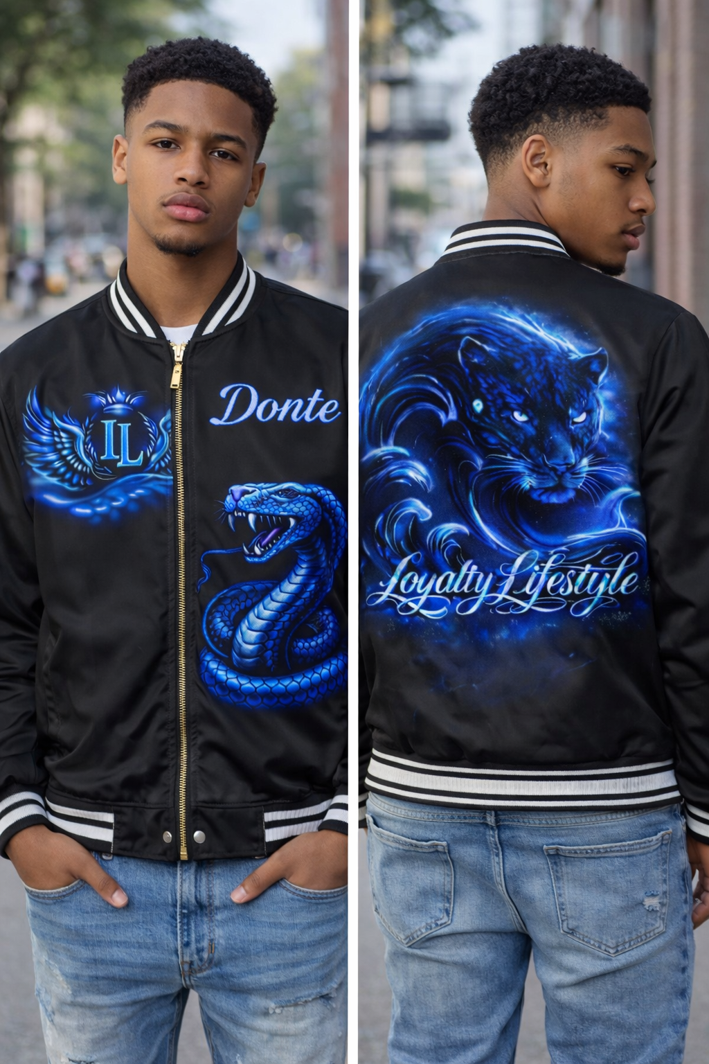 Loyalty Lifestyle “Blue Dragon” Varsity Jacket – Premium Streetwear