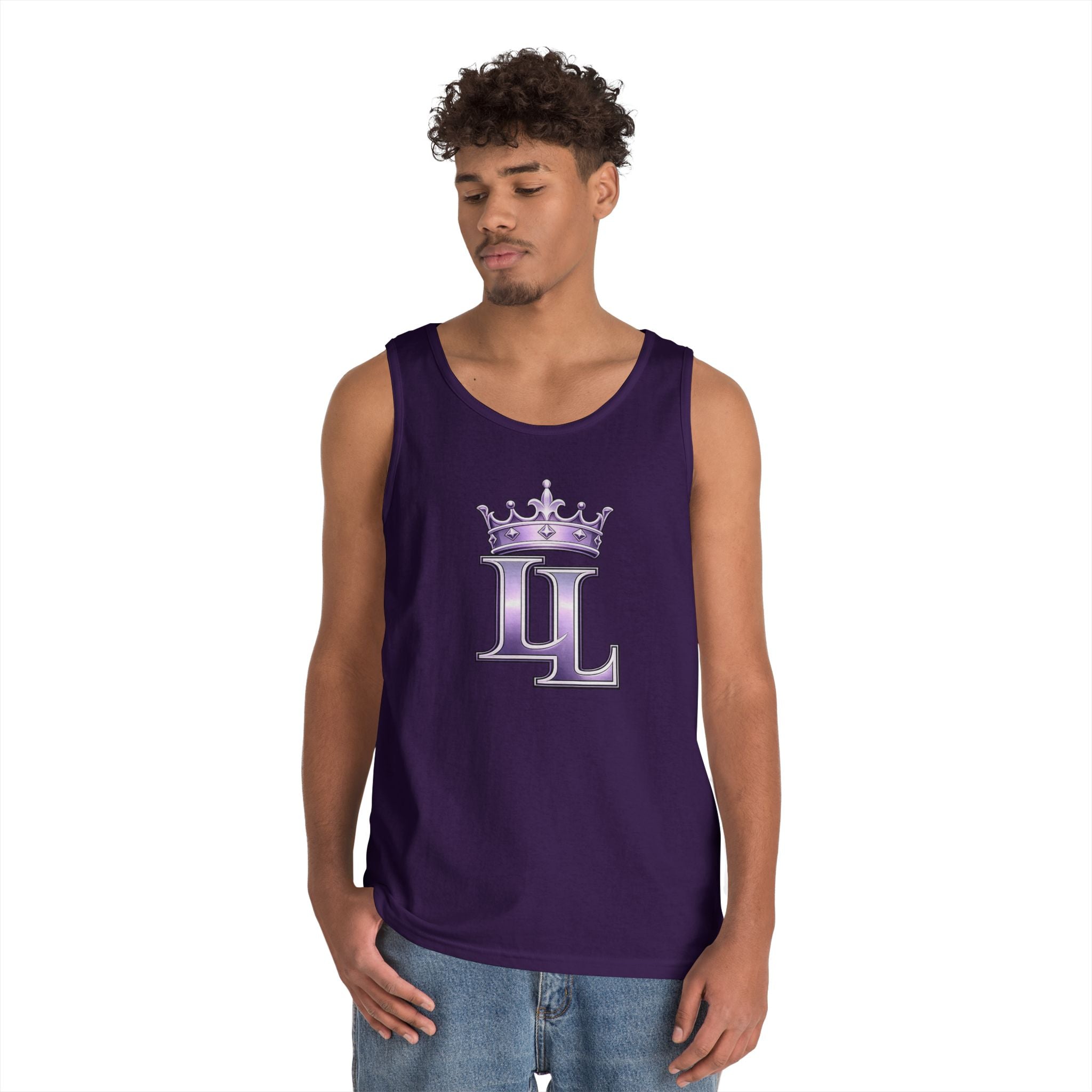 Royal Monogram Tank Top — Purple LL Crown Graphic