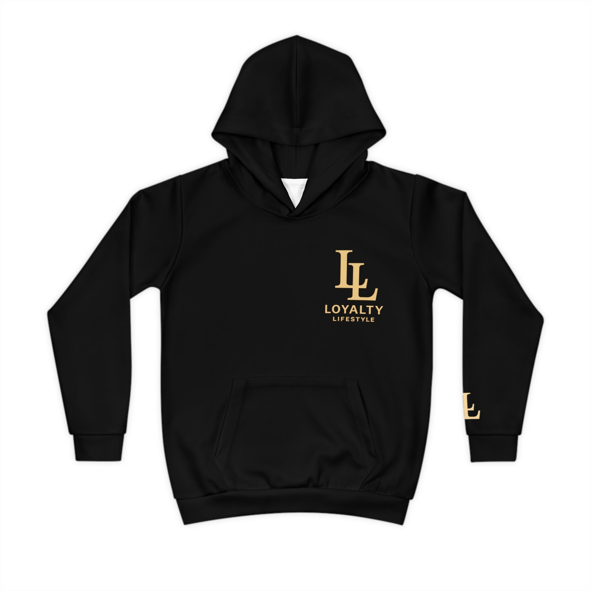 Loyalty Lifestyle Kids Signature Cargo Hoodie – Black/Gold Edition