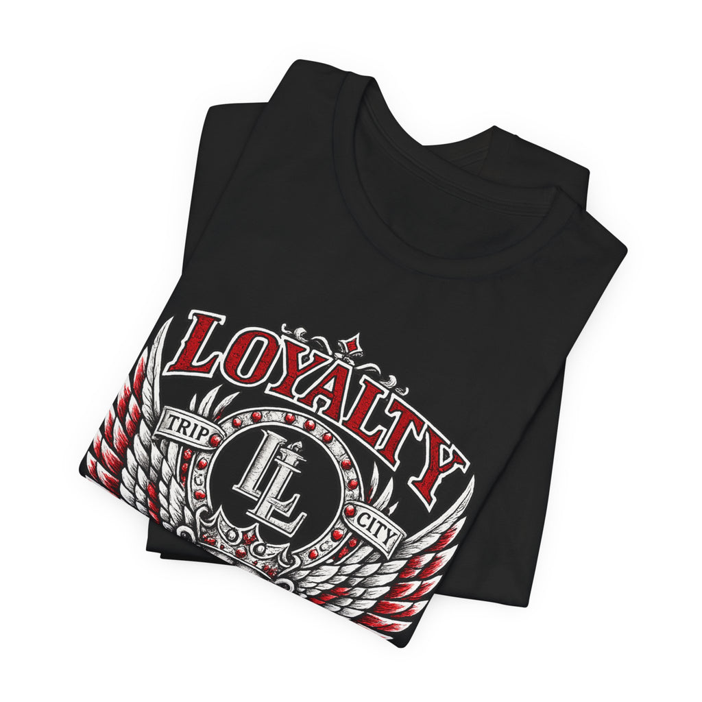 LOYALTY OVER EVERYTHING™ Red / Silver PREMIUM GRAPHIC T-SHIRT