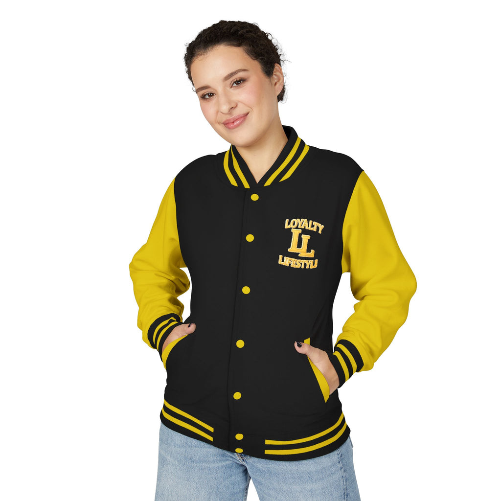 Loyalty Lifestyle Premium Varsity Jacket – Red & Gold