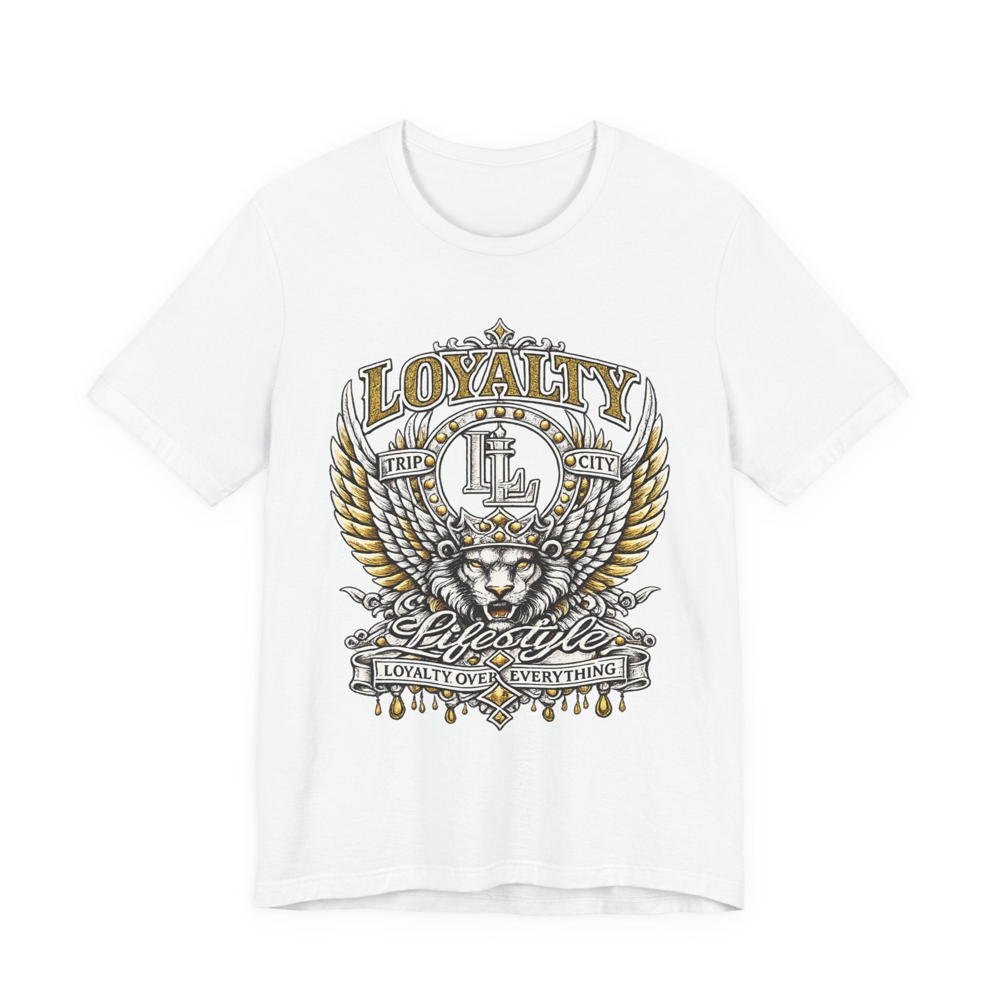 LOYALTY OVER EVERYTHING™ Gold / Silver PREMIUM GRAPHIC T-SHIRT