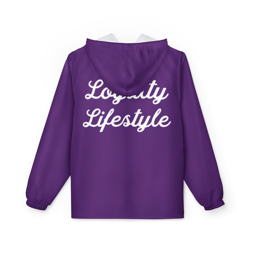 Loyalty Lifestyle Windbreaker Jacket — Purple Hooded Zip-Up