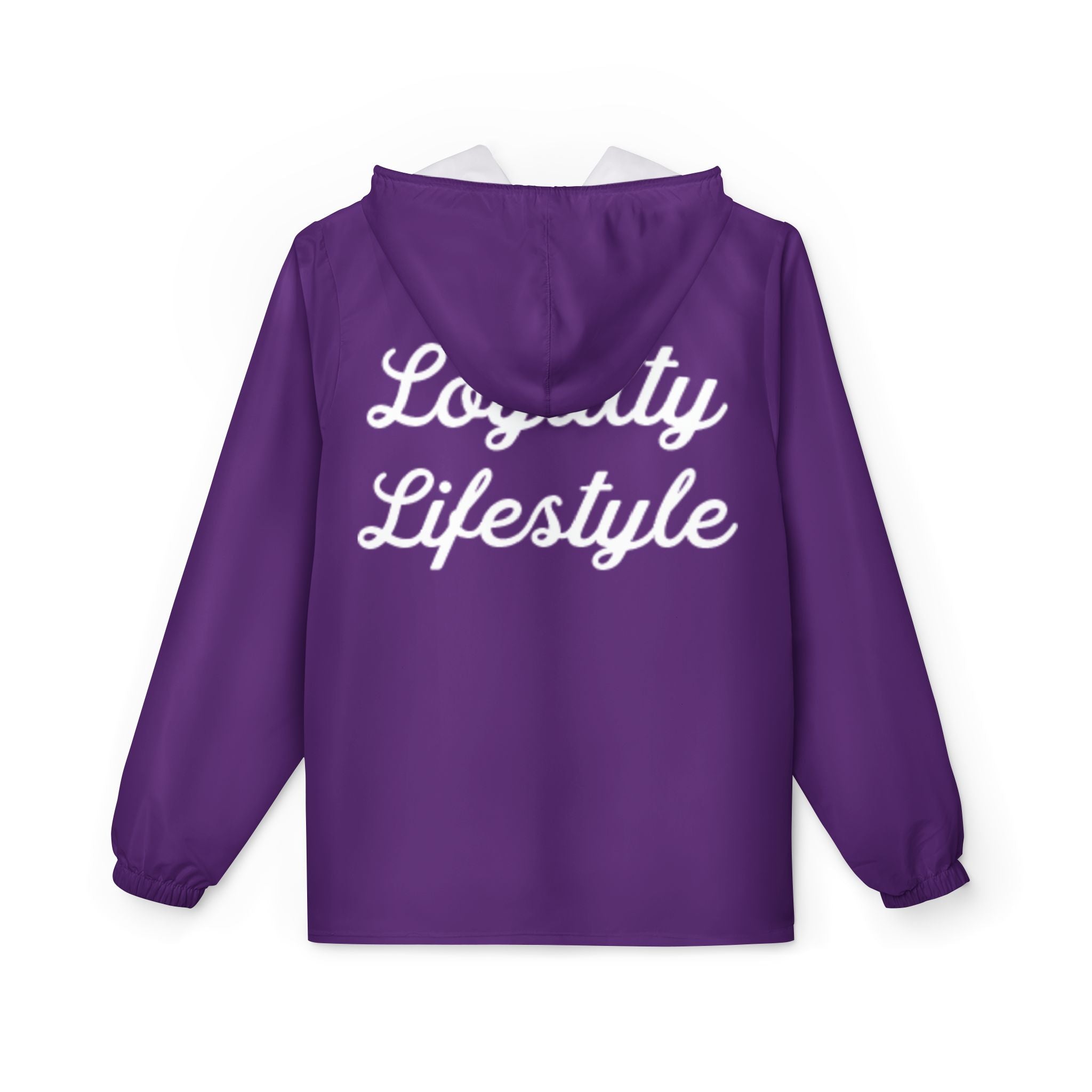 Loyalty Lifestyle Windbreaker Jacket — Purple Hooded Zip-Up