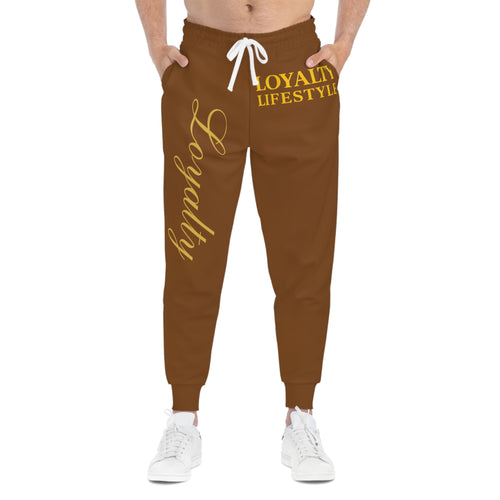 Loyalty Lifestyle Coffee Joggers — Athletic Sweatpants with Gold "Loyalty" Script