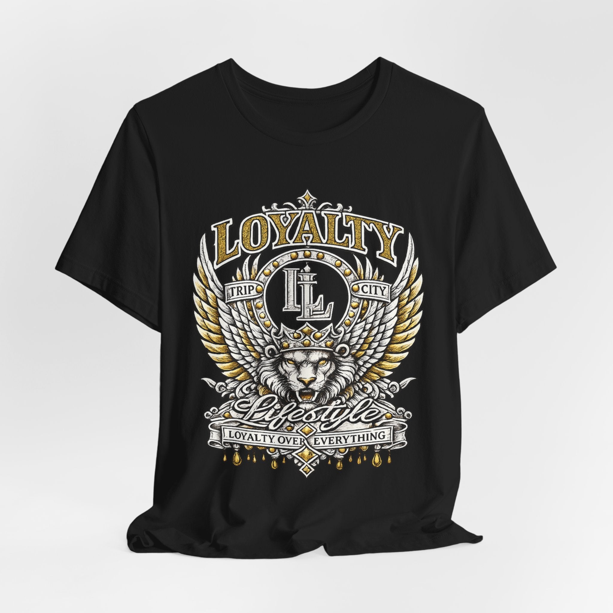 LOYALTY OVER EVERYTHING™ Gold / Silver PREMIUM GRAPHIC T-SHIRT