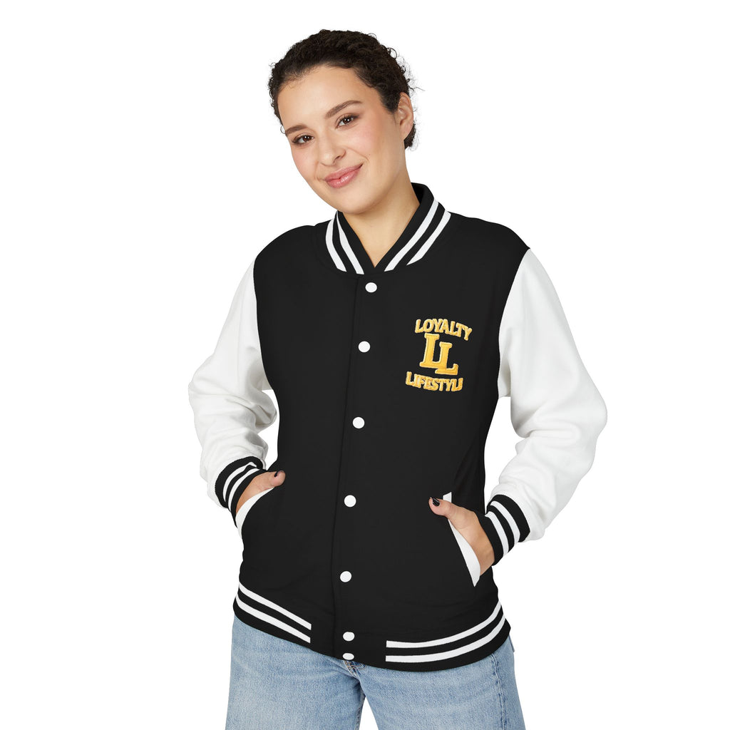 Loyalty Lifestyle Premium Varsity Jacket – Red & Gold