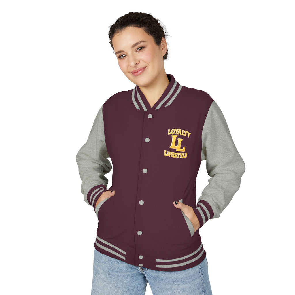 Loyalty Lifestyle Premium Varsity Jacket – Red & Gold