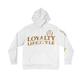 Loyalty Lifestyle Men’s White Hoodie —  Logo Pullover