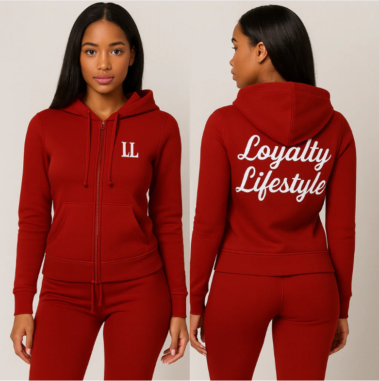 Women's Loyalty Lifestyle Zip-Up Tracksuit (Red)