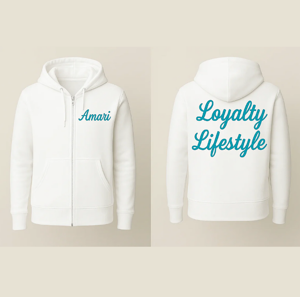 Loyalty Lifestyle Youth Zip Hoodie – Script Edition (Custom Name)