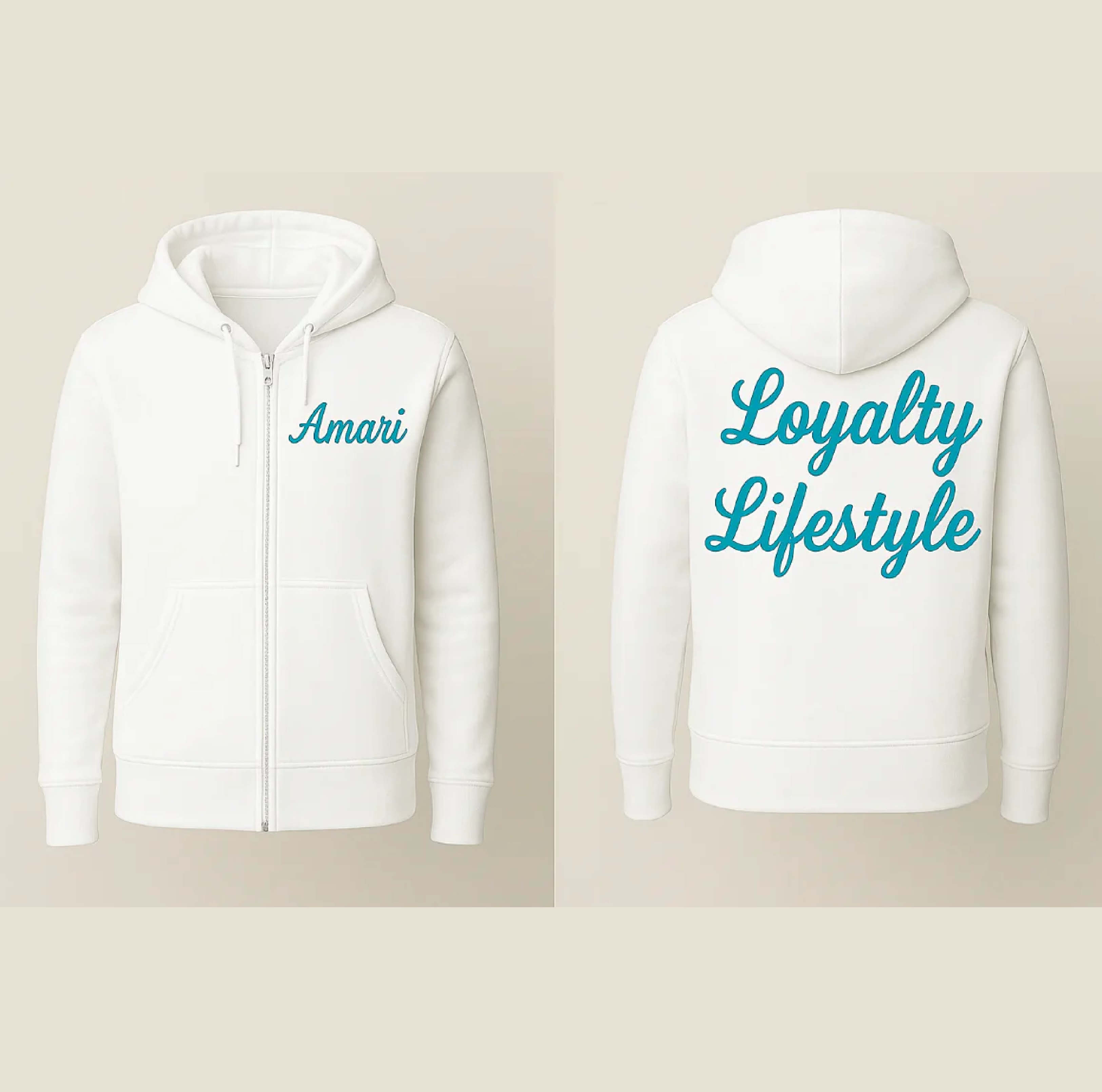 Loyalty Lifestyle Youth Zip Hoodie – Script Edition (Custom Name)