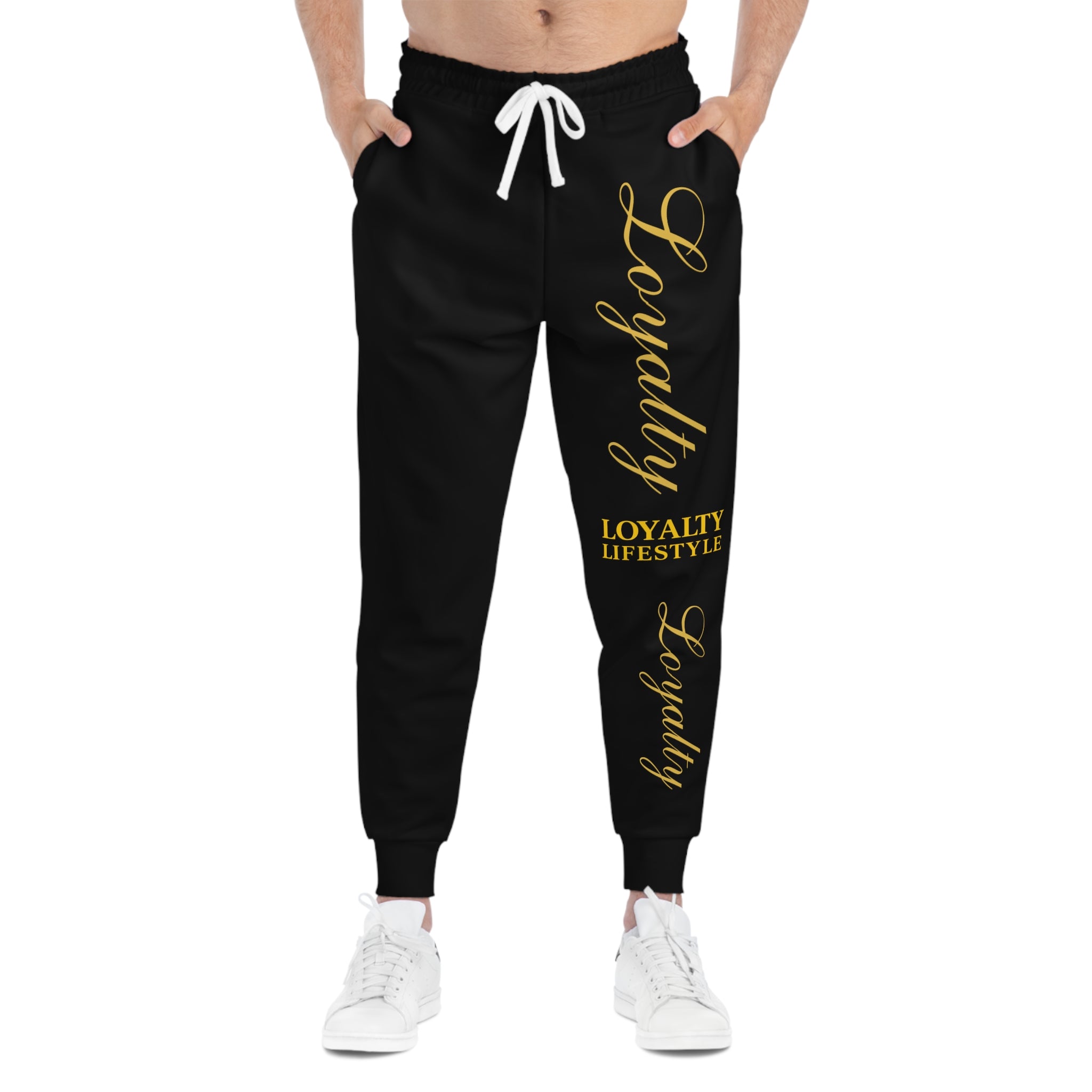 Loyalty Lifestyle Joggers — Black Athletic Sweatpants with Gold "Loyalty" Script