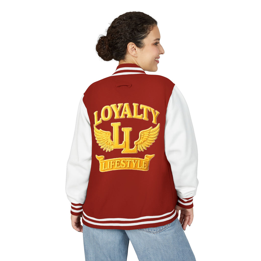 Loyalty Lifestyle Premium Varsity Jacket – Red & Gold