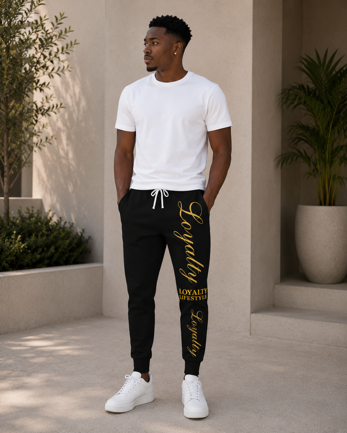 Loyalty Lifestyle Joggers — Black Athletic Sweatpants with Gold "Loyalty" Script
