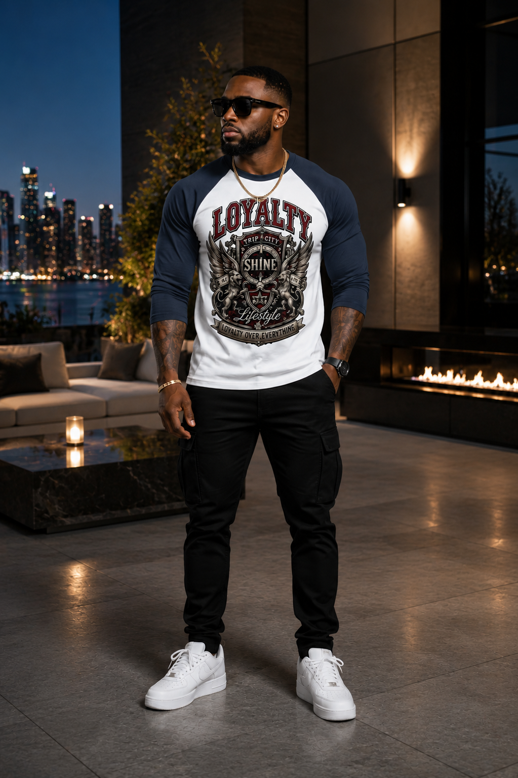 Loyalty Shine Raglan Charcoal Tee™
