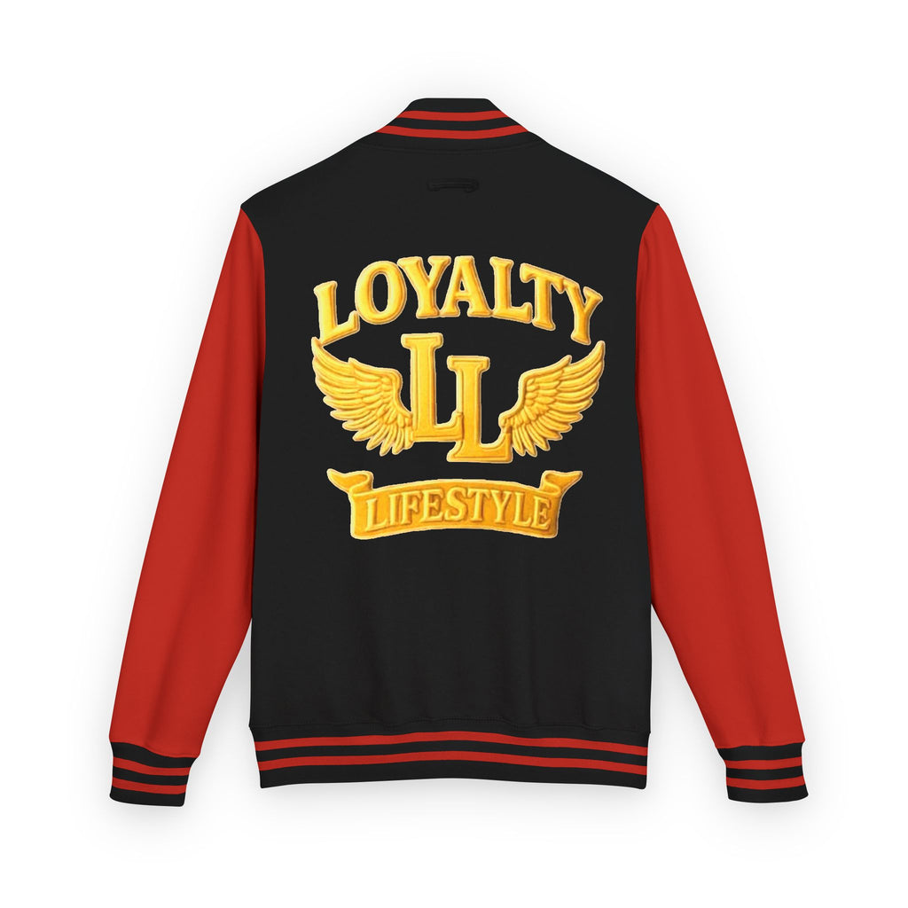 Loyalty Lifestyle Premium Varsity Jacket – Red & Gold