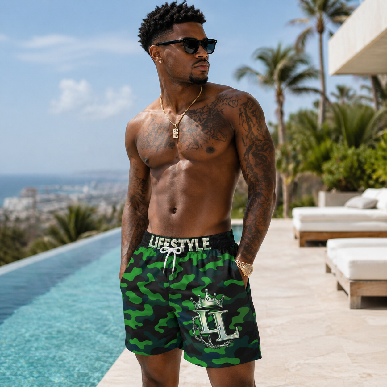Loyalty Lifestyle Emerald Camo Crown Shorts