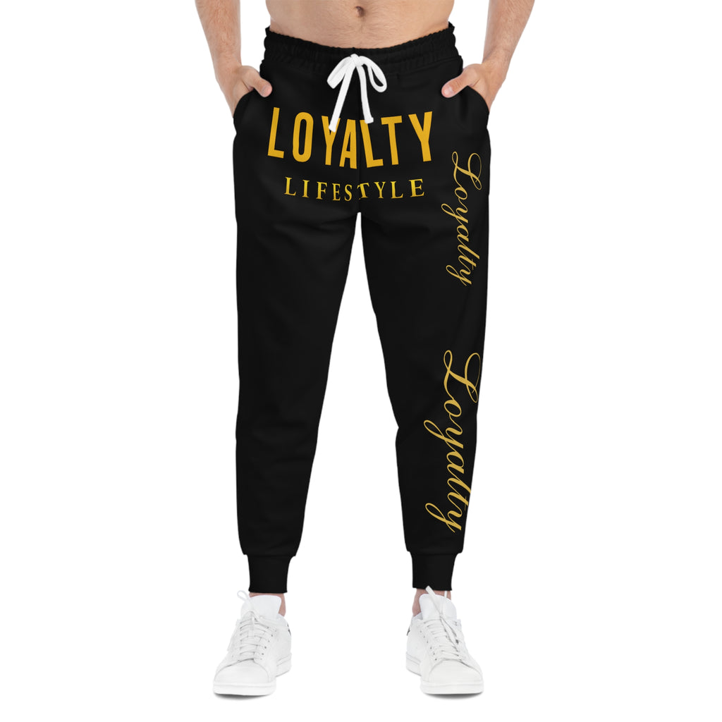 Loyalty Lifestyle Joggers — Black Athletic Sweatpants with Gold "Loyalty" Script