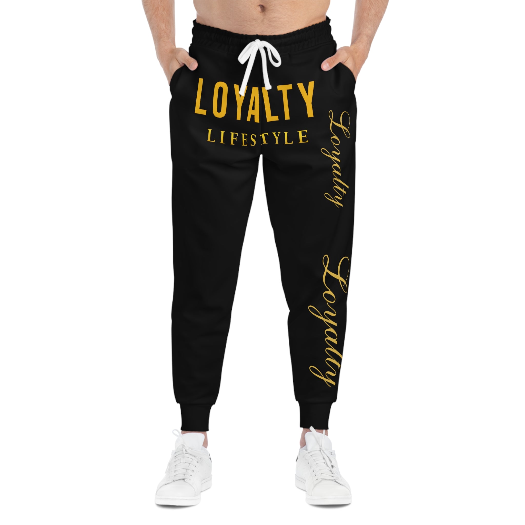 Loyalty Lifestyle Joggers — Black Athletic Sweatpants with Gold "Loyalty" Script