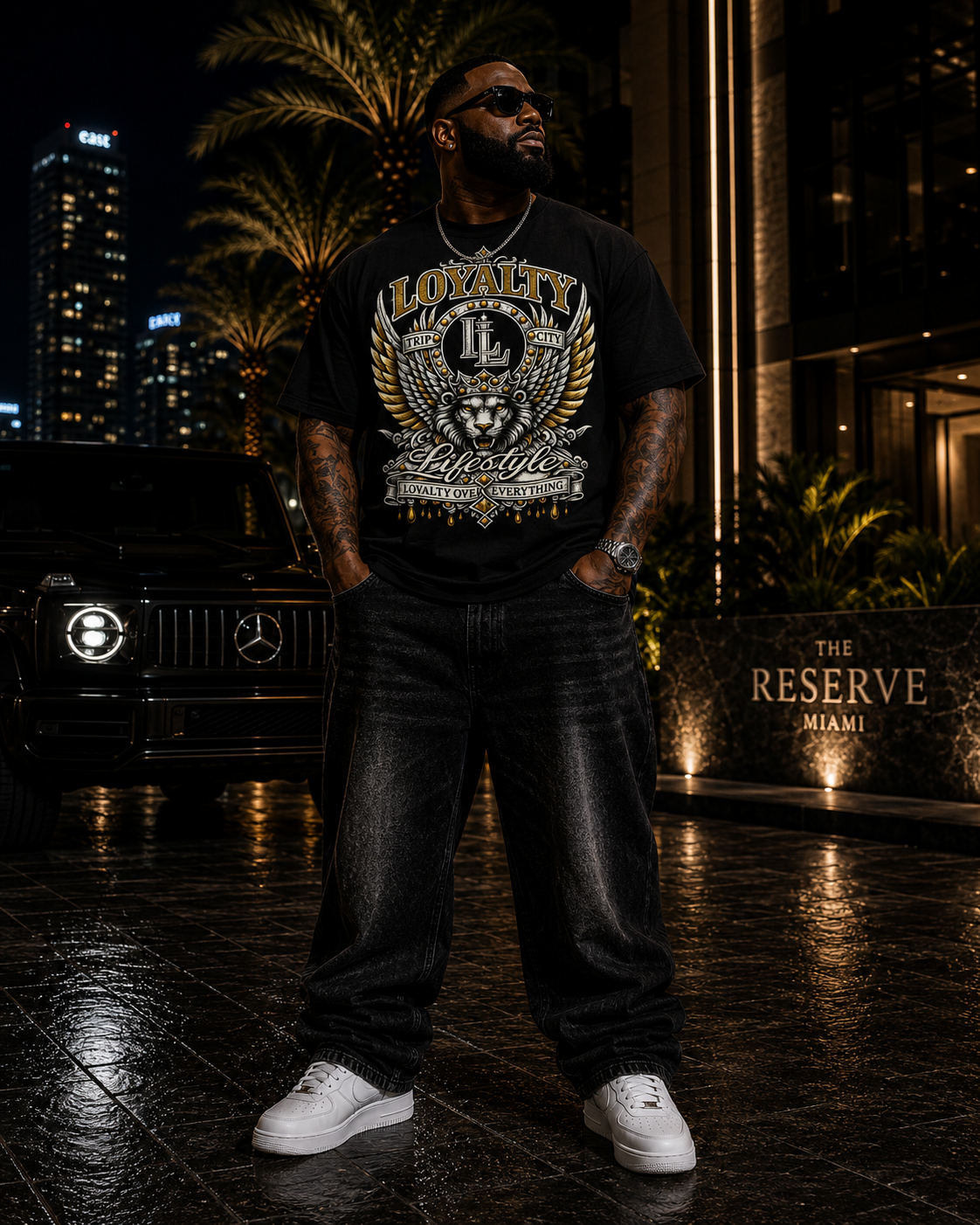 LOYALTY OVER EVERYTHING™ Gold / Silver PREMIUM GRAPHIC T-SHIRT