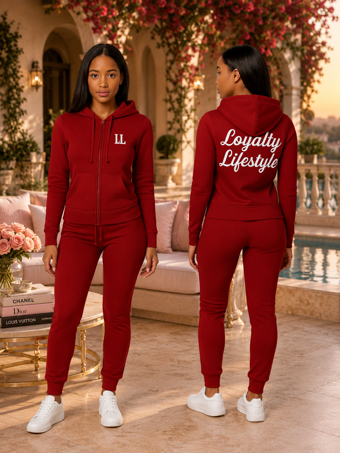 Women's Loyalty Lifestyle Zip-Up Tracksuit (Red)