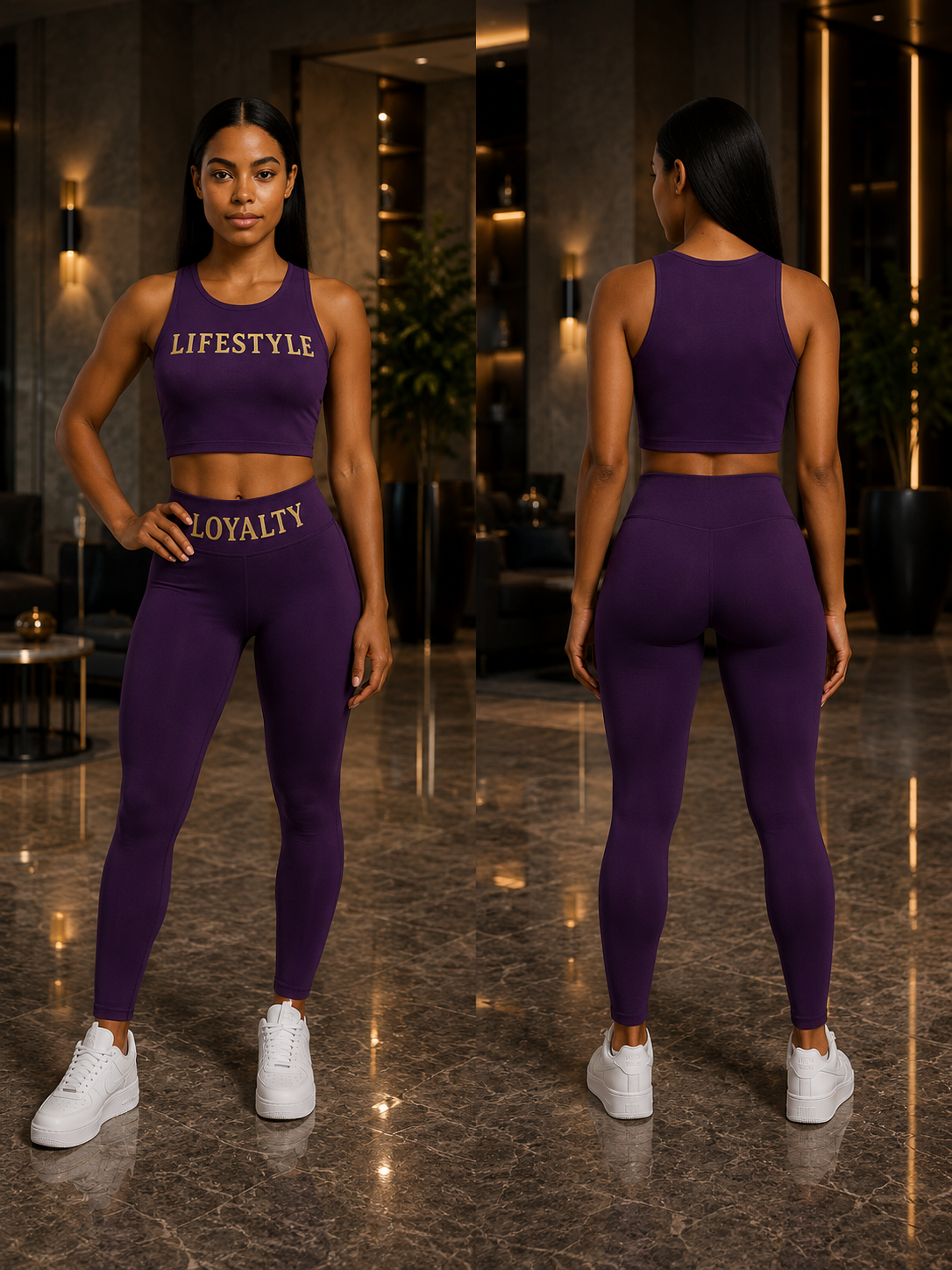 Loyalty Lifestyle Sports Bra – Purple & Gold