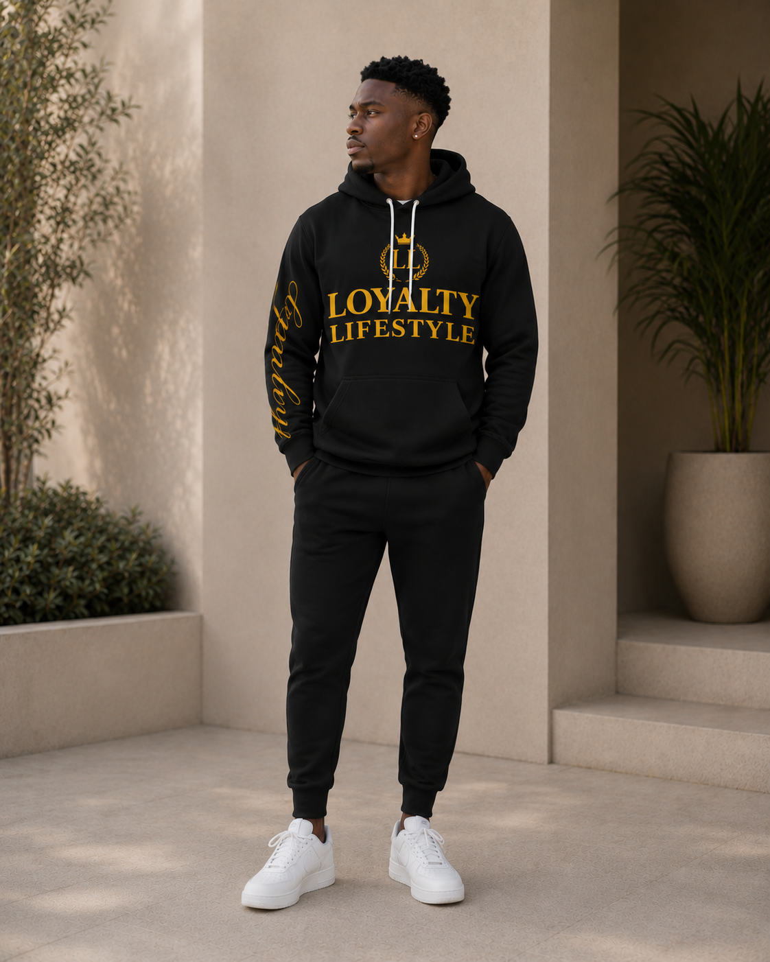 Loyalty Lifestyle Men’s Black Hoodie —  Logo Pullover