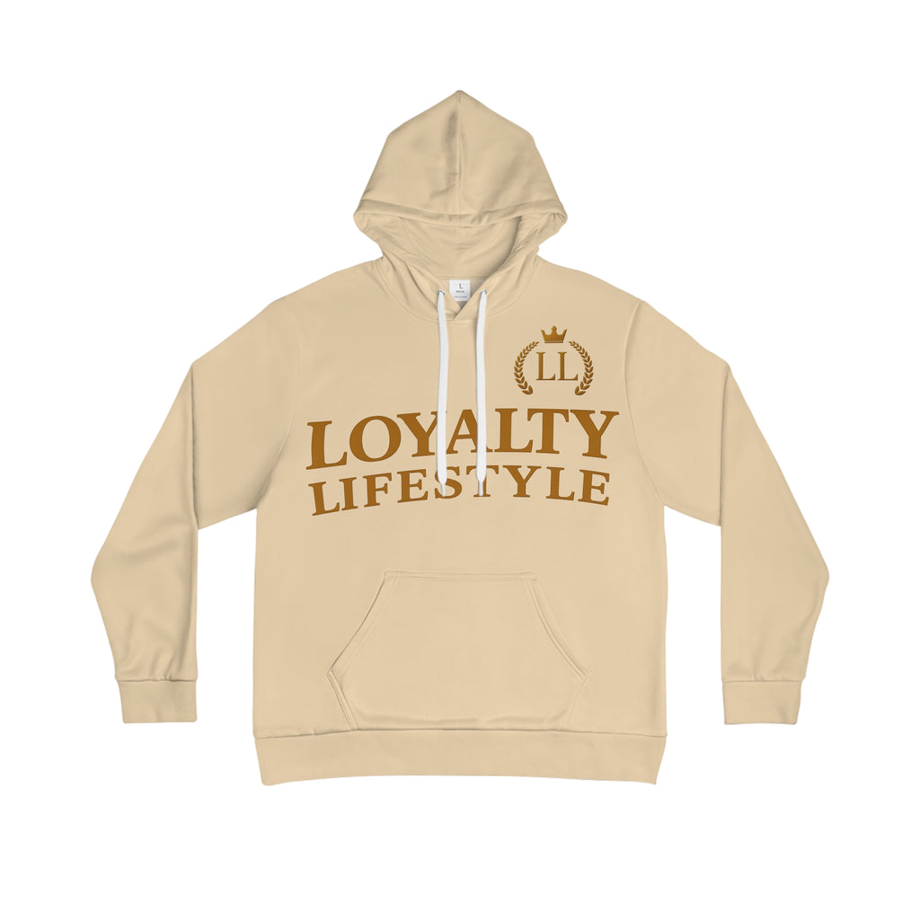 Loyalty Lifestyle Men’s Cream Gold Hoodie —  Logo Pullover