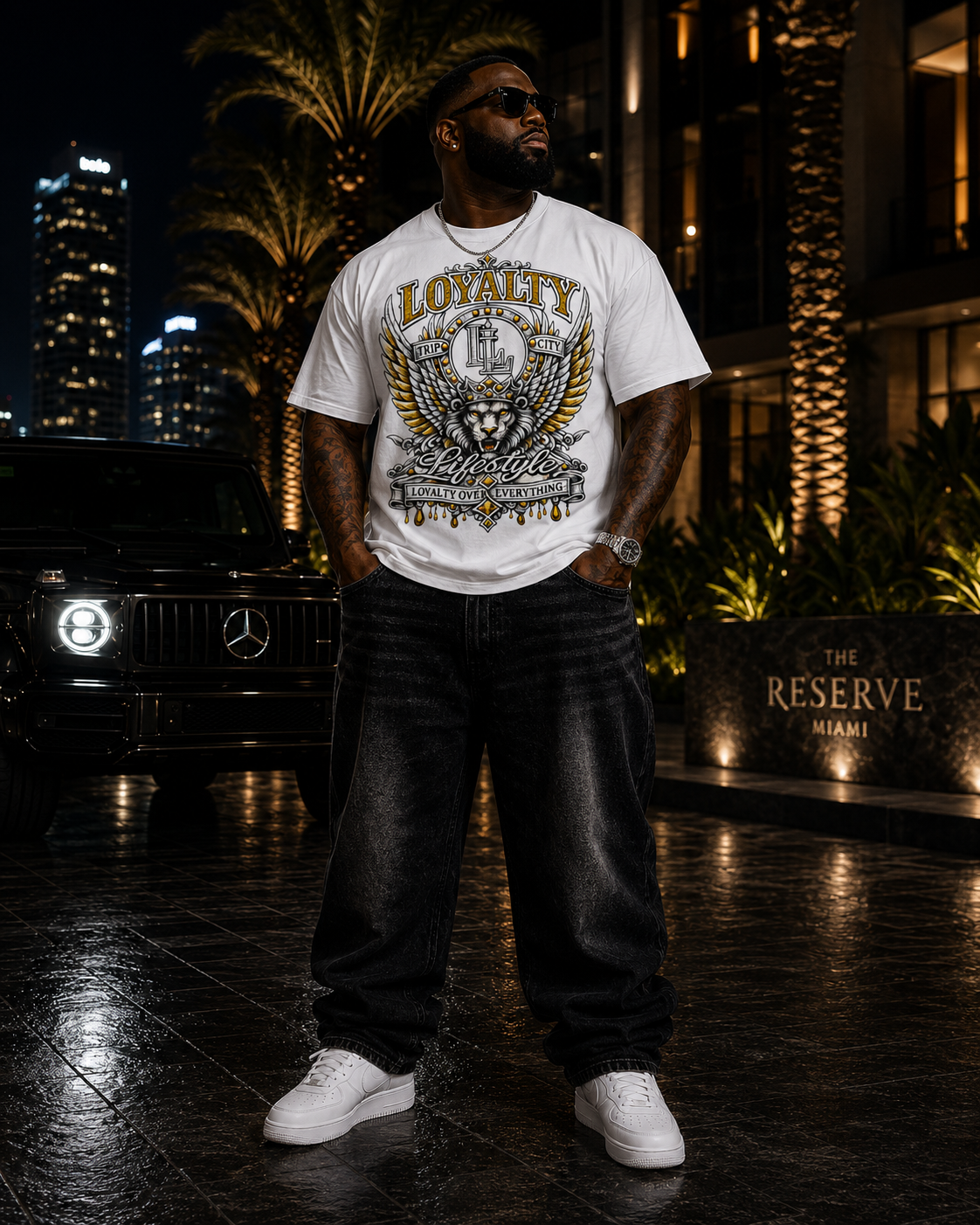 LOYALTY OVER EVERYTHING™ Gold / Silver PREMIUM GRAPHIC T-SHIRT