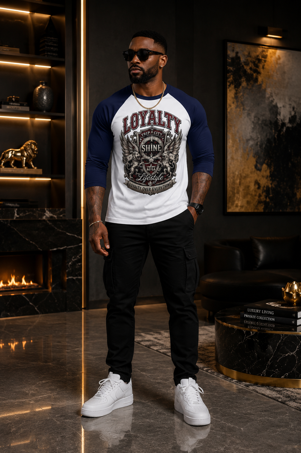 Loyalty Shine Raglan Navy Tee™