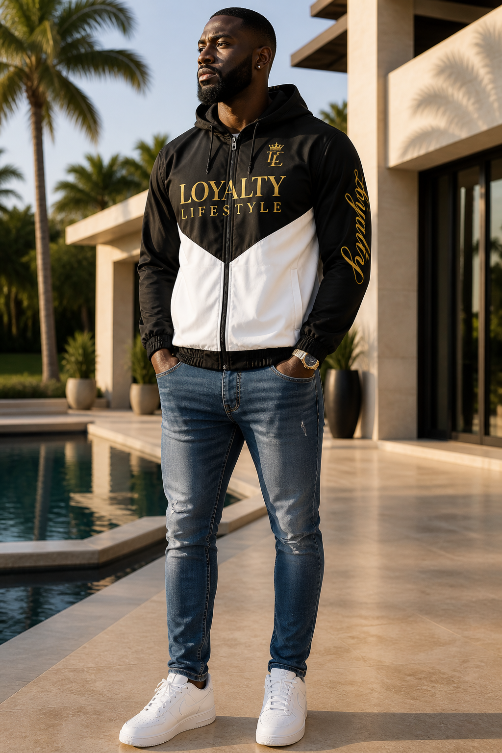 Loyalty Lifestyle Premium Zip Hoodie – Black & Gold