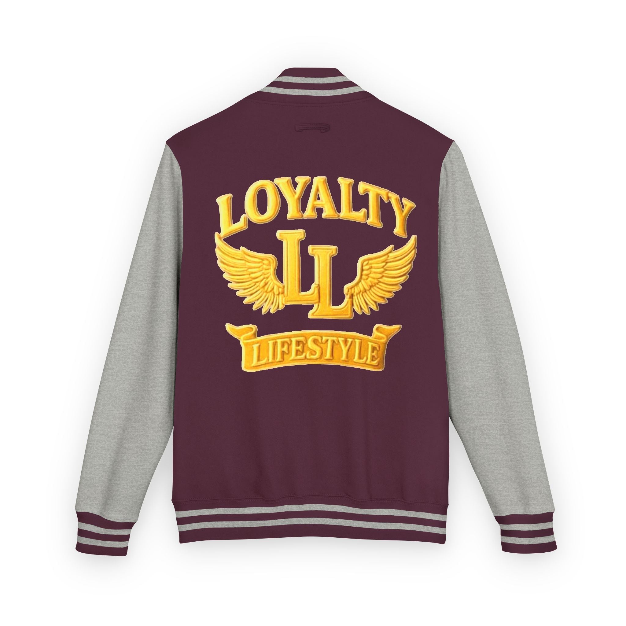 Loyalty Lifestyle Premium Varsity Jacket – Red & Gold