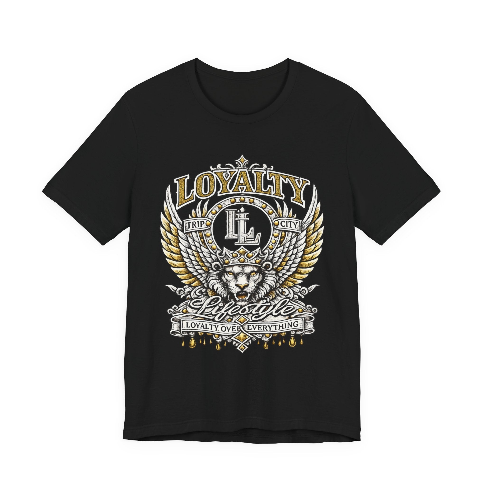 LOYALTY OVER EVERYTHING™ Gold / Silver PREMIUM GRAPHIC T-SHIRT