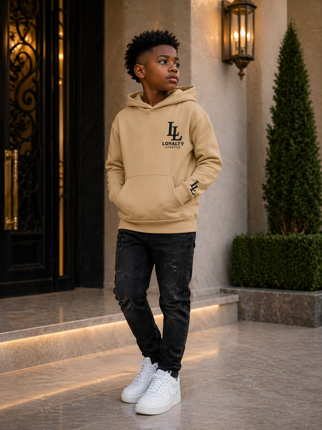 Loyalty Lifestyle Kids Cargo Hoodie Gold/Black Edition