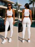 Loyalty Lifestyle High-Waisted Leggings – White & Gold