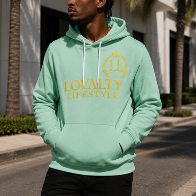 Loyalty Lifestyle Men’s Hoodie — Mint Green Logo Pullover