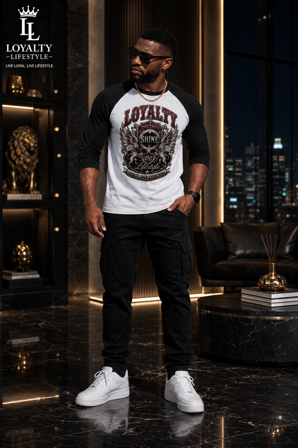 Loyalty Shine Raglan Black Tee™